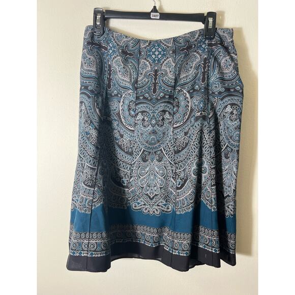 Ann Taylor Dresses & Skirts - Ann Taylor Blue Black Paisley A Line Skirt Sz 10P